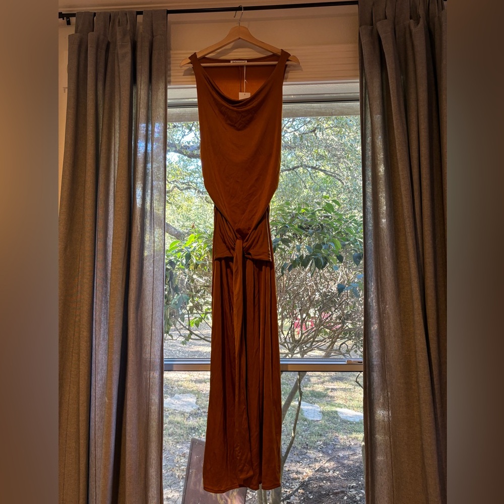 NWT Reformation Cameilla Knit Dress in the color Panela (burnt orange)